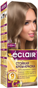 Краска для волос ECLAIR OMEGA-9 6.3 Капучино (краска 50, окислитель 50,маска 30, перчатки) 