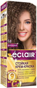 Краска для волос ECLAIR OMEGA-9 5.0 Шоколадный (краска 50, окислитель 50,маска 30, перчатки)