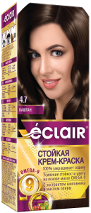 Краска для волос ECLAIR OMEGA-9  4.7 Каштан (краска 50, окислитель 50,маска 30, перчатки) 