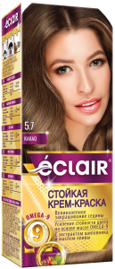 Краска для волос ECLAIR OMEGA-9 5.7 Какао (краска 50, окислитель 50,маска 30, перчатки) 