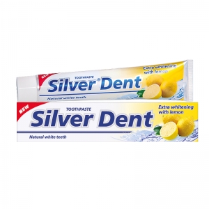 Зубная паста SILVER DENT Экстра отбеливание с лимоном, 100 г 