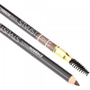 Карандаш для бровей W-214-204C тон №204 "Eyebrow Pencil Stylist" со щеточкой "серо коричневый"